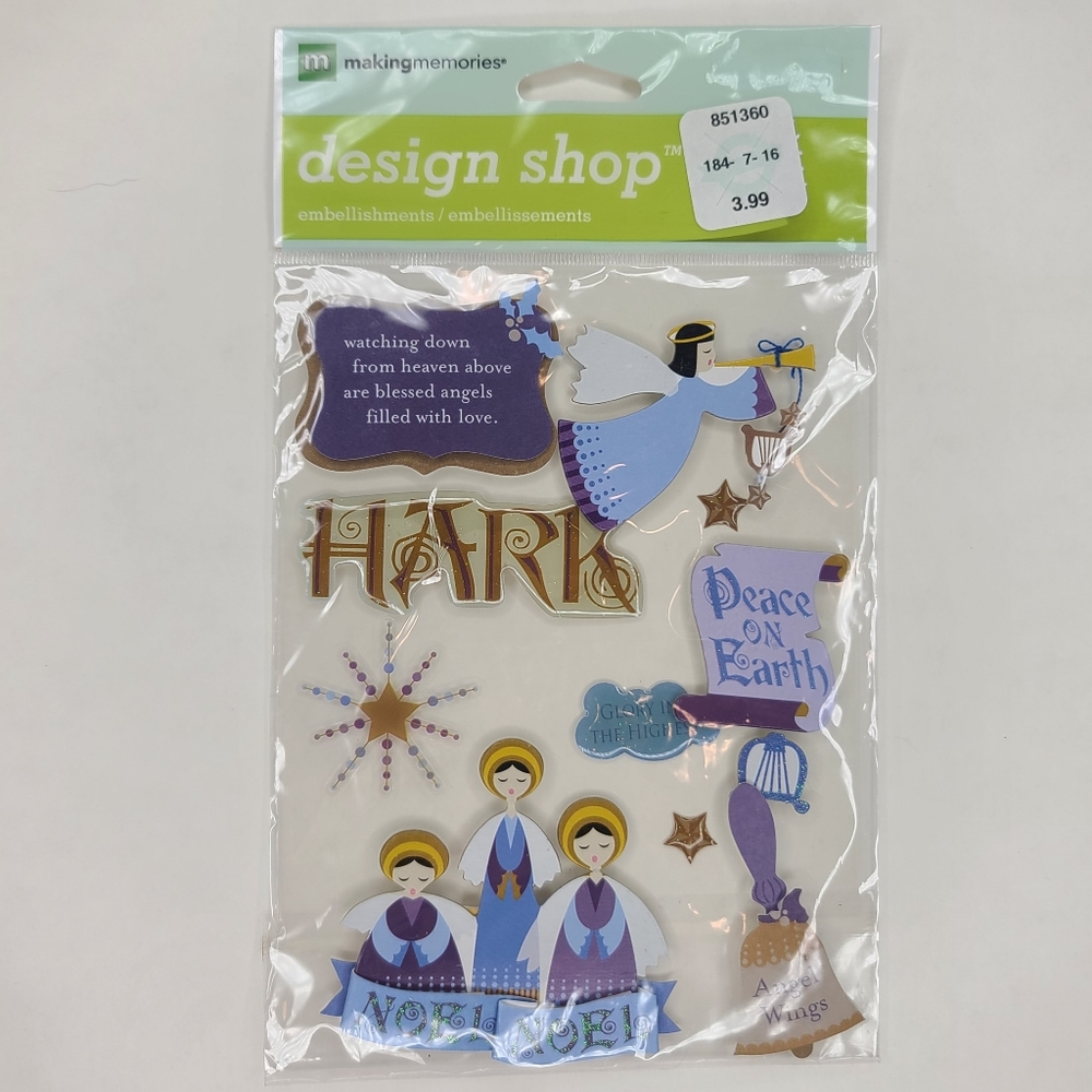 Making Memories Design Shop Embellishments Angel Noel Stickers 2009